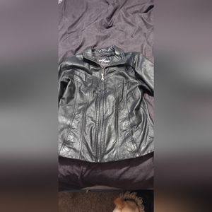 Black leather jacket